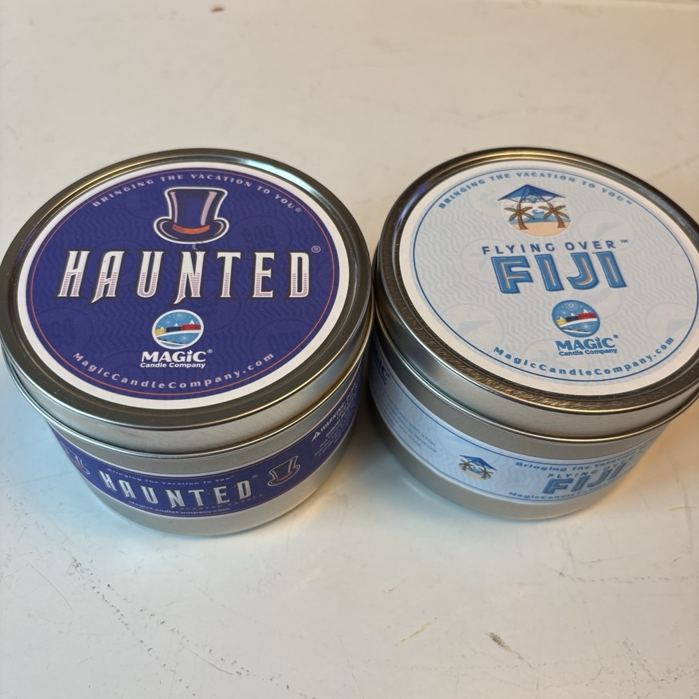 The Magic Candle Company PAIR CANDLES  Haunted & Flying Over Fiji BRAND NEW